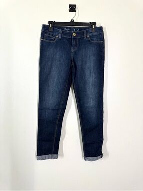 The Limited 678 Denim Dark Blue Cropped Jeans Rolled Hem Size 4